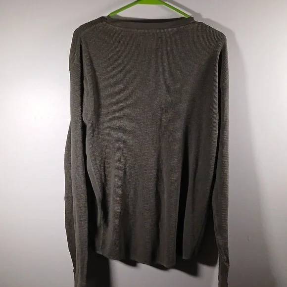 Lucky Brand Waffle Knit Thermal Long Sleeve Mens Medium Top NWT Gray - Picture 6 of 8